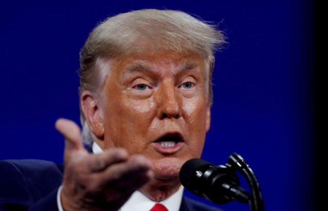 FILE PHOTO: Former U.S. President Donald Trump speaks at the Conservative Political Action Conference in Orlando