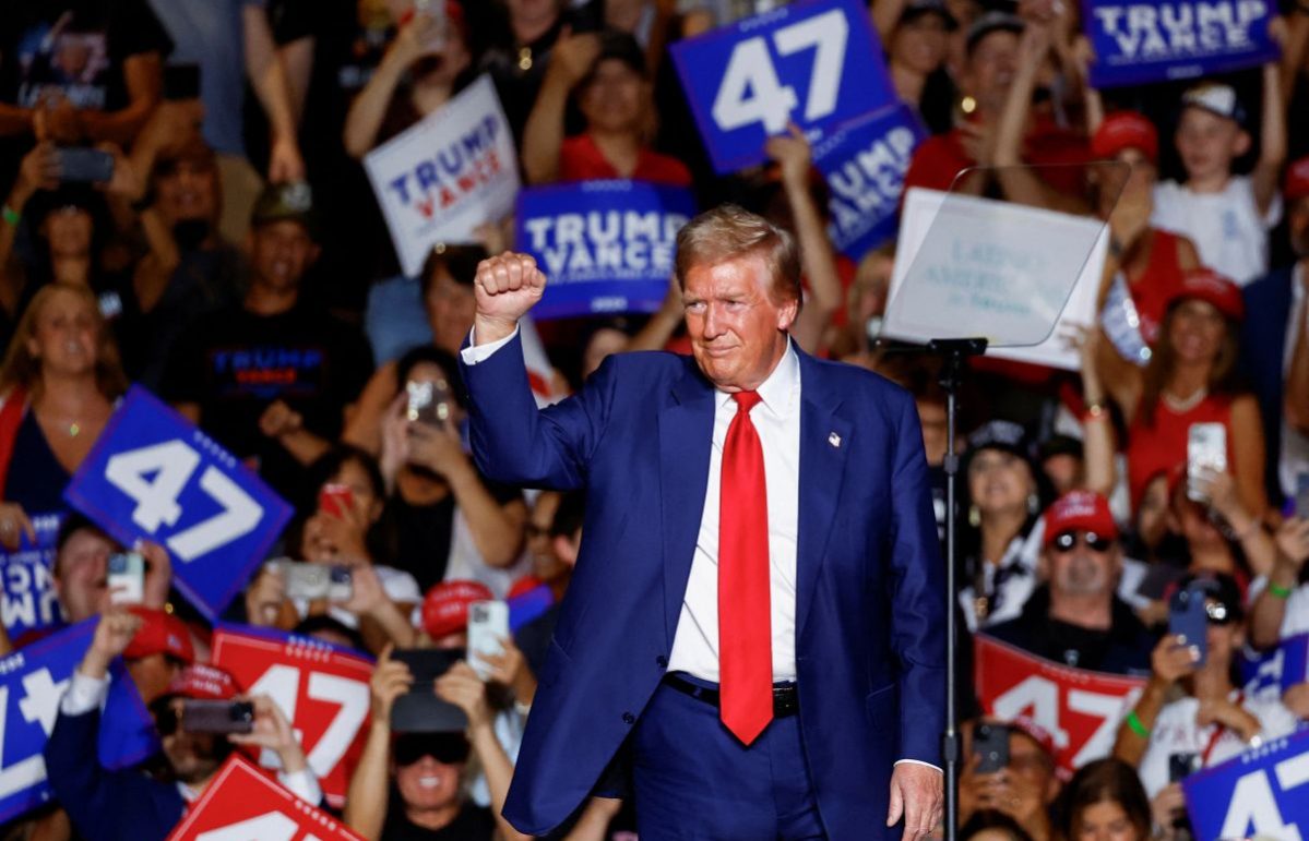 Republican presidential nominee and former U.S. President Donald Trump holds a rally in Las Vegas