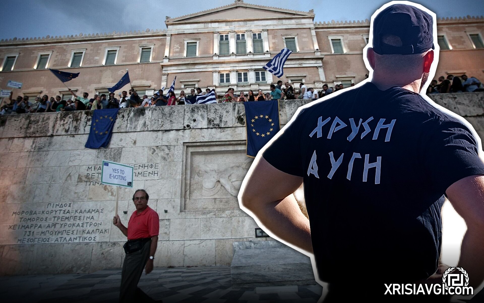 μένουμε ευρώπη ναι χρυσή αυγή